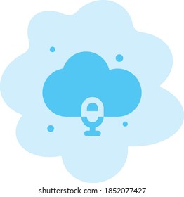 El icono guarda el podcast en la nube con fines de presentación de aplicaciones móviles del sitio web