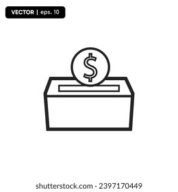 icon saving money, saving coins, vector eps 10