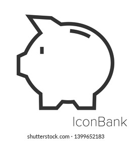 Icon savings account in black and white Illustration.