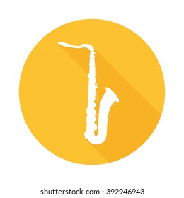 Icon of Sax, Vector Illustration of Brass Musical instrument isolated on white. More Brass Instruments in Portfolio.