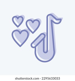 Icon Saxophone. related to Decoration symbol. two tone style. simple design editable. simple illustration