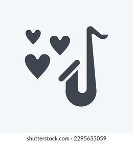 Icon Saxophone. related to Decoration symbol. glyph style. simple design editable. simple illustration