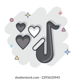 Icon Saxophone. related to Decoration symbol. comic style. simple design editable. simple illustration