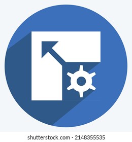 Icon Scalable System. suitable for data analytics symbol. long shadow style. simple design editable. design template vector. simple symbol illustration