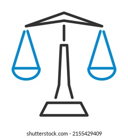 Icon Of Scale. Editable Bold Outline With Color Fill Design. Vector Illustration.
