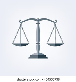 icon scale flat, balance symbol judgment, law