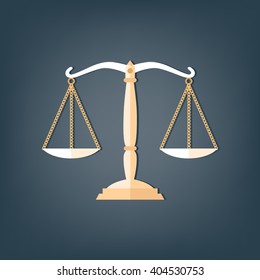 icon scale flat, balance symbol judgment, law