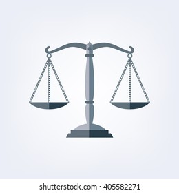 icon scale flat, balance symbol judgment, law
