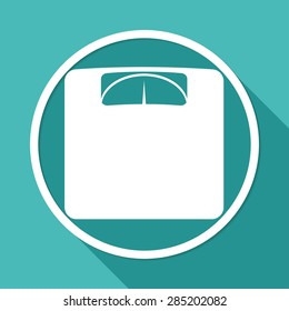 Icon Scale on white circle with a long shadow