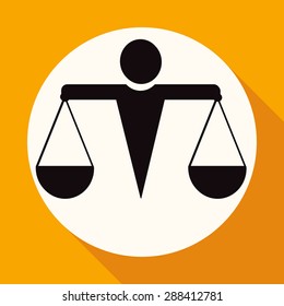 Icon Scale on white circle with a long shadow
