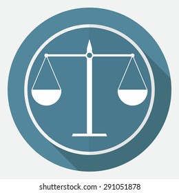 Icon Scale on white circle with a long shadow