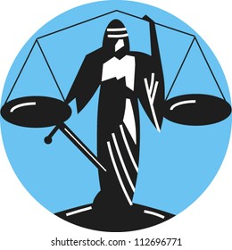 Icon for the scales of justice, justice is blind