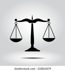 Icon of scales on gray background. All elements scales for web design and decoration of greeting cards.