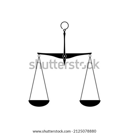 The icon of the scales for weighing objects on a white background. Vector image.