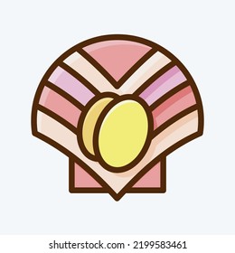 Icon Scallop. suitable for seafood symbol. flat style. simple design editable. design template vector. simple illustration