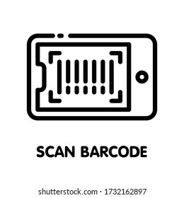 Icon Scan barcode outline style icon design  illustration on white background eps.10