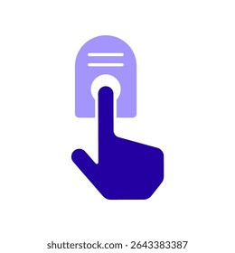 Icono de un dedo de exploración, aislado contra un fondo limpio.
