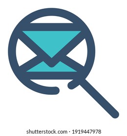 icon scan mail from malware using filled line style and blue color