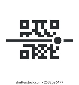 Um ícone de digitalização de um código QR com um dispositivo móvel, demonstrando a facilidade de acesso a conteúdo digital