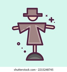 Icon Scarecrow. suitable for Garden symbol. MBE style. simple design editable. design template vector. simple illustration