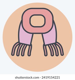 Icon Scarf. related to Hipster symbol. color mate style. simple design editable. simple illustration