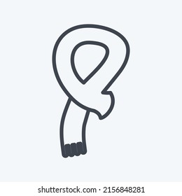 Icono Scarf. adecuado para el símbolo de accesorios masculinos. estilo de línea. diseño simple editable. vector de plantilla de diseño. ilustración de símbolo simple