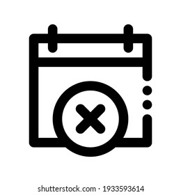 Icon Schedule Cancel With Style Outline