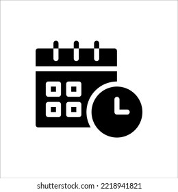 Icon Schedule Glyph, Flat Icon Logo Illustration Vector Isolated. Suitable for Web Design, Logo, App. 