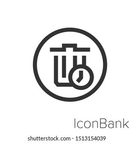 Icon Scheduled Cleaning in black and white Illustration.