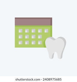 Icon Scheduling. related to Dental symbol. flat style. simple design editable. simple illustration