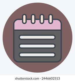 Icon Schedulling. related to Remote Working symbol. color mate style. simple design illustration