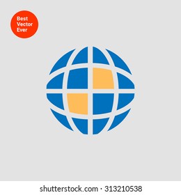 Icon of schematic Earth globe