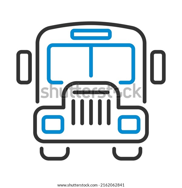 Icon Of School Bus. Editable Bold Outline
With Color Fill Design. Vector
Illustration.