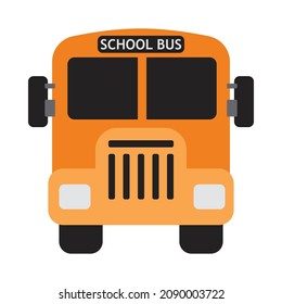 Symbol für Schulbus. Flaches Farbdesign. Vektorgrafik.