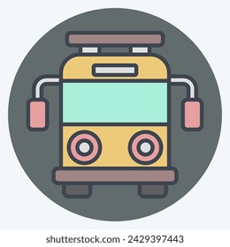 Icon School Bus. related to Kindergarten symbol. color mate style. simple design editable. simple illustration