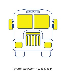 Icon of School bus. Thin line design. Vector illustration.