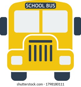 Icono Del Autobús Escolar En Los Colores Ui. Diseño de color plano. Ilustración vectorial.