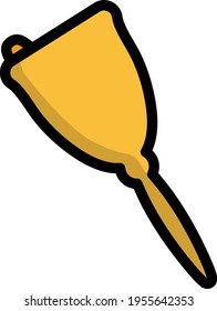 Icono De La Campana Escolar. Contorno de negrita editable con diseño de relleno de color. Ilustración vectorial.