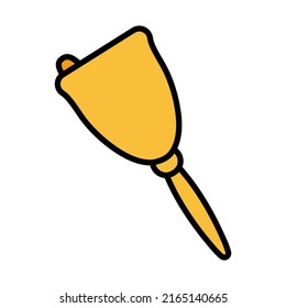 Icon Of School Hand Bell. Editable Bold Outline With Color Fill Design. Vector Illustration.