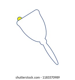 Icon of School hand bell. Thin line design. Vector illustration.