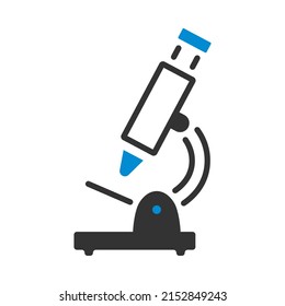 Icon Of School Microscope. Editable Bold Outline With Color Fill Design. Vector Illustration.