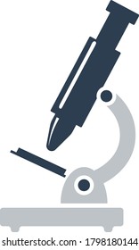 Icono Del Microscopio Escolar En Los Colores Ui. Diseño de color plano. Ilustración vectorial.