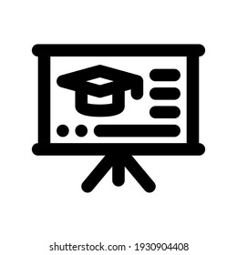 Icon school presentation with style outline