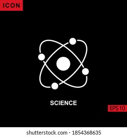 Icon science with atom nuclear. Filled, glyph or flat vector icon symbol sign collection for mobile concept and web apps design.