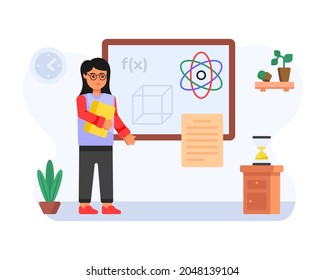 An icon of science class in modern flat design