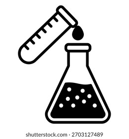 Icon of scientific experiment using liquids and vessels
