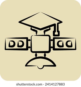 Icon Scientific Satellite. related to Satellite symbol. hand drawn style. simple design editable. simple illustration