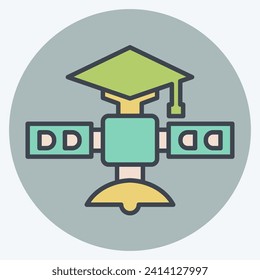 Icon Scientific Satellite. related to Satellite symbol. color mate style. simple design editable. simple illustration