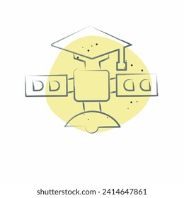 Icon Scientific Satellite. related to Satellite symbol. Color Spot Style. simple design editable. simple illustration