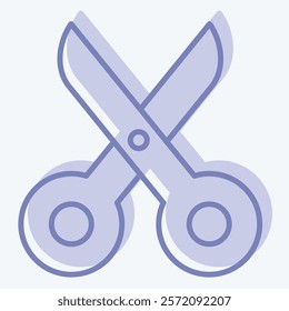 Icon Scisccors. related to Fabric symbol. two tone style. simple design editable